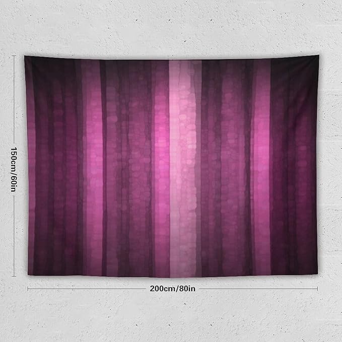ZhiRain Pink Striped Tapestry Wall Hanging Hot Pink Neon Cute Abstract Mosaic Glass Texture And Dark Stripe Art Tapestries Home Decor for Living Room Bedroom Apartment Farmhouse 60"x80"