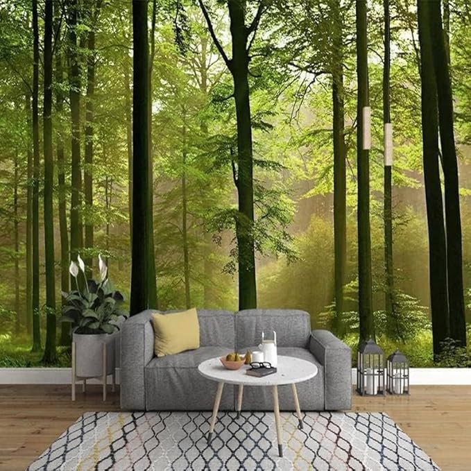 YTTBDBD Forest Fog Wallpaper, Rainforest Plants Large Silk Mural,Removable Sticker for Bedroom Office Living Room Wall Artwork Decor-It's Not Peel and Stick-78.7" W x 55.2" H/200x140cm-Silk