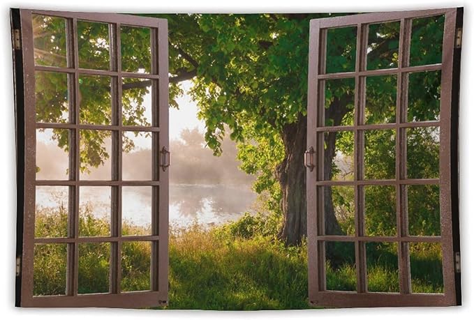 ZhiRain Tree Tapestry Wall Hanging Green Jungle Trees Nature Landscape Tapestries Home Decor for Living Room Bedroom Apartment Farmhouse Dorm 40"x60"