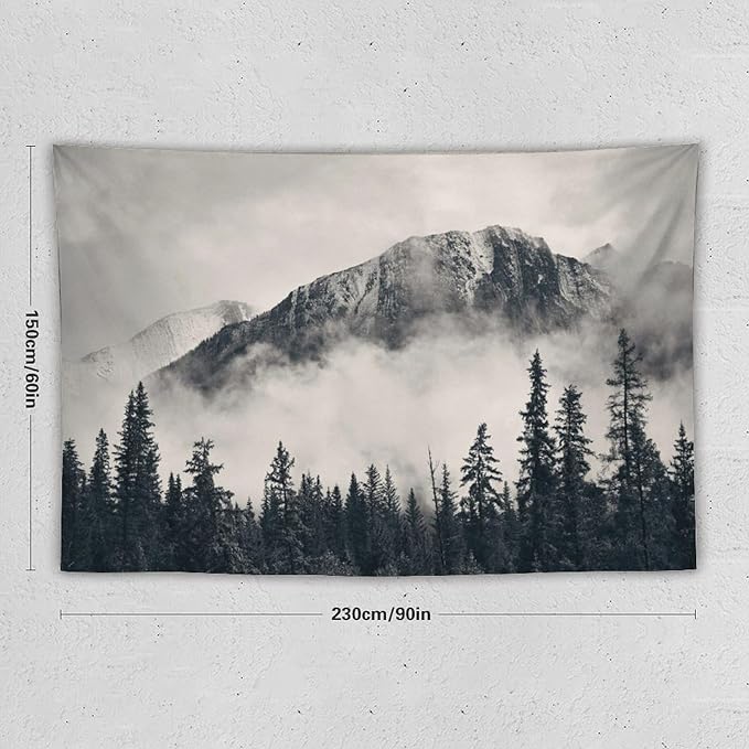 ZhiRain National Parks Tapestry Wall Hanging Canadian Smokey Mountain Cliff Outdoors Scenery Tapestries Home Decor for Living Room Bedroom Apartment Farmhouse Dorm 60"x90"