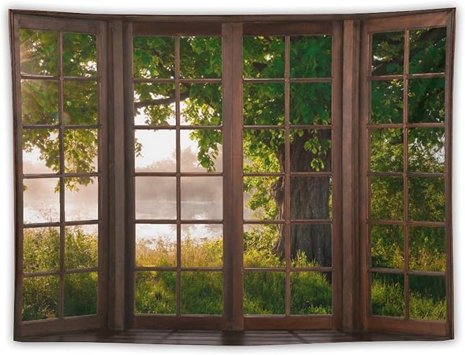 ZhiRain Tree Landscape Tapestry Wall Hanging Green Jungle Trees Nature Scenery Tapestries Home Decor for Living Room Bedroom Apartment Farmhouse Dorm 30"x40"