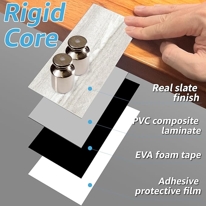 Art3d 102-Piece Faux Stone Peel and Stick Backsplash Tile, Waterproof Thick PVC Stick On Subway Wall Tile for Kitchen Bathroom Laundry Room Fireplace - 3" x 6" Biege Marble