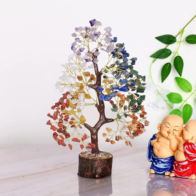 YATSKIA Chakra Crystal Tree - Handmade Healing Crystal Trees with 7 Chakra Stones | Tree of Life for Meditation | Feng Shui | Birthday Gift for Woman | Gifts for Women | Home Decor | Office Decor