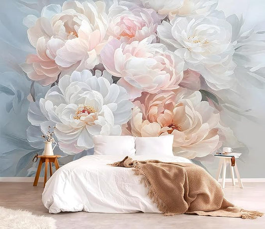 YQWDMX - Large Peony Flower Peel and Stick Wallpaper Wall Paintings for Bedroom ZY09 S