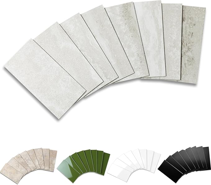 Yipscazo Peel and Stick backsplash 3 x 6 Inches 3D PVC Composite Wall Tile Stick on Backsplash Tile for Kitchen Bathroom, Laundry Room, Fireplace(Cave Stone, 100 Pieces)