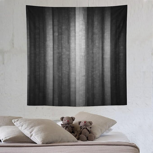 ZhiRain Black Grey Tapestry Wall Hanging Cool Glass Texture Ombre Abstract Modern Elegant Tapestries Home Decor for Living Room Bedroom Apartment Farmhouse Dorm 60"x60"