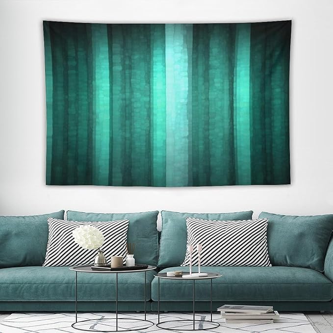 ZhiRain Teal Tapestry Wall Hanging Cool Glass Texture Ombre Turquoise Abstract Modern Tapestries Home Decor for Living Room Bedroom Apartment Farmhouse Dorm 60"x90"