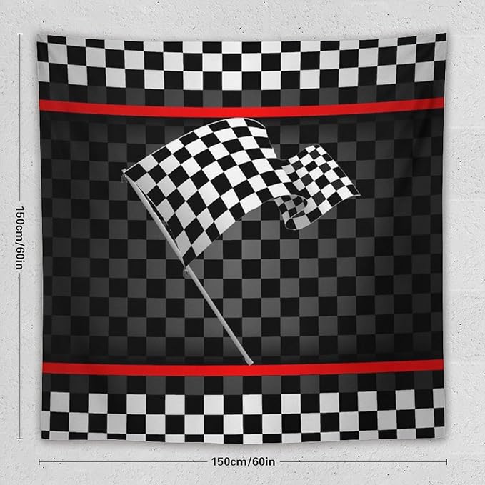 ZhiRain Racing Car Kids Tapestry Wall Hanging Boys Construction Vehicles Racing Flag Tapestries Home Decor for Living Room Bedroom Apartment Farmhouse Dorm 60"x60"