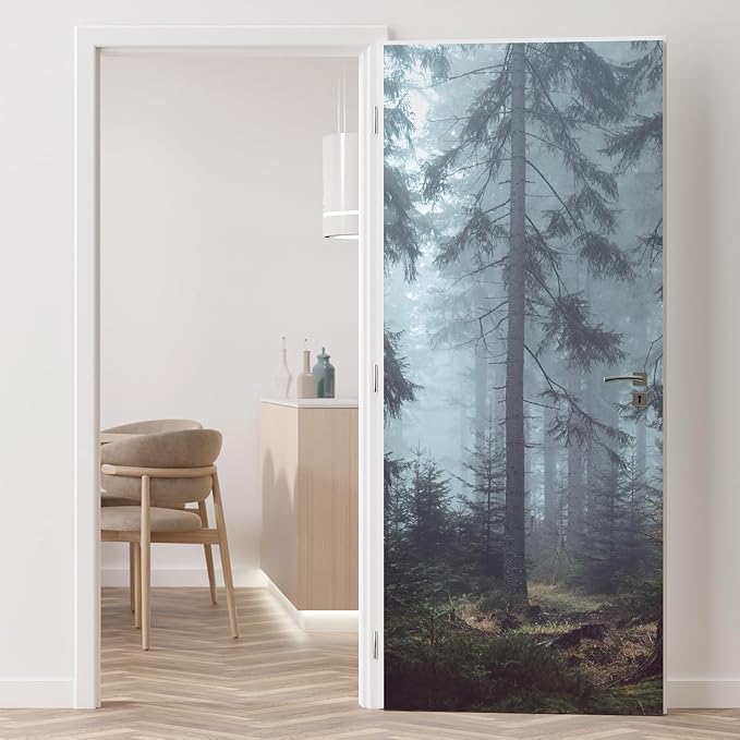 wall26 Foggy Pin Forest Removable Wall Mural | Self-Adhesive Large Wallpaper - 120x96 inches
