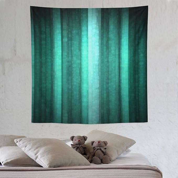 ZhiRain Teal Tapestry Wall Hanging Cool Glass Texture Ombre Turquoise Abstract Modern Tapestries Home Decor for Living Room Bedroom Apartment Farmhouse Dorm 60"x60"