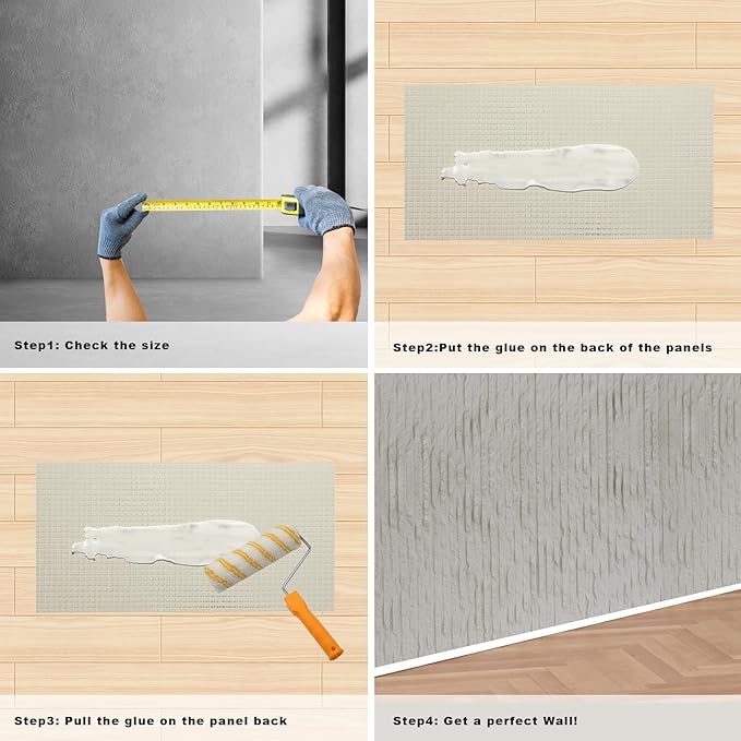 3D Wall Panels - 4PCS 47.2"x23.6" Faux Stone Wall Covering - MCM Modified Clay Material for Home Art, Accent Brick, Modern Exterior/Interior Decoration, Covering 31 sq.ft Texture White