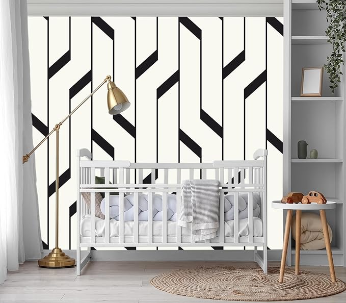 XMPMBM-Black Textured backsplash Large Decorative Geometrical Wallpaper Bedroom Bathroom Wall Mural- W 154" X H 105"（112 Square Foot）