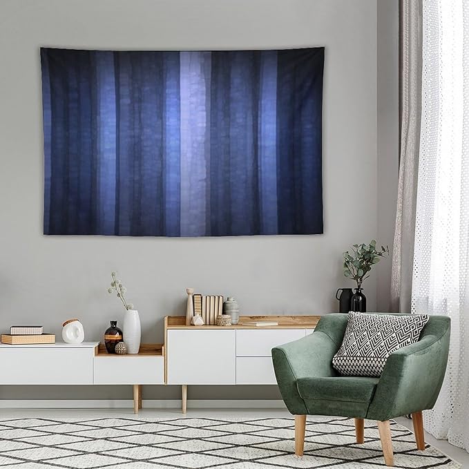 ZhiRain Navy Blue Tapestry Wall Hanging Abstract Modern Navy Blue Cool Glass Texture Ombre Tapestries Home Decor for Living Room Bedroom Apartment Farmhouse Dorm 60"x90"