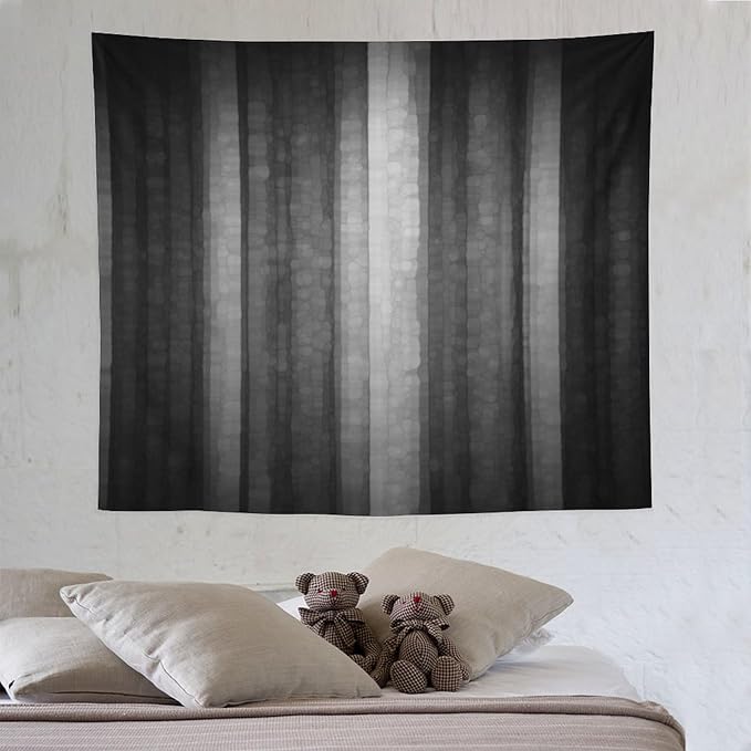 ZhiRain Black Grey Tapestry Wall Hanging Cool Glass Texture Ombre Abstract Modern Elegant Tapestries Home Decor for Living Room Bedroom Apartment Farmhouse Dorm 50"x60"