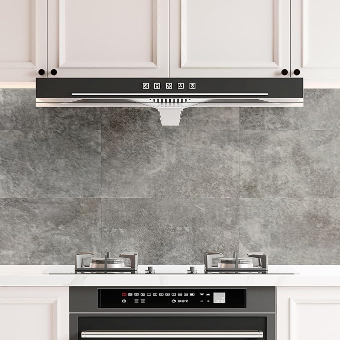 Art3d 10-Pack 24"x12" SPC Wall Panels, 20 Sq.feet Waterproof Click Lock Panels for Interior Wall Decor, Rigid Core Wall Panel for Bathroom, Kitchen, Living Room, Deep Marble Gray