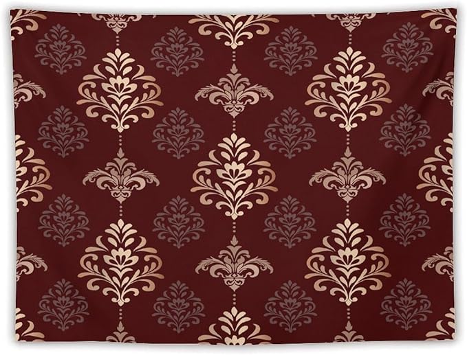 ZhiRain Vintage Damask Floral Tapestry Wall Hanging Oriental Antique Gothic Bohemia Floral Tapestries Home Decor for Living Room Bedroom Farmhouse Apartment Dorm 60"x80"