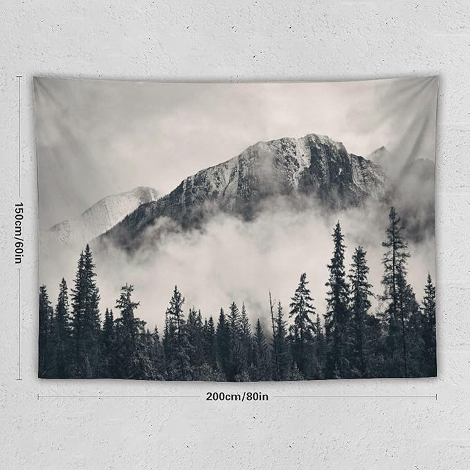 ZhiRain National Parks Tapestry Wall Hanging Canadian Smokey Mountain Cliff Outdoors Scenery Tapestries Home Decor for Living Room Bedroom Apartment Farmhouse Dorm 60"x80"