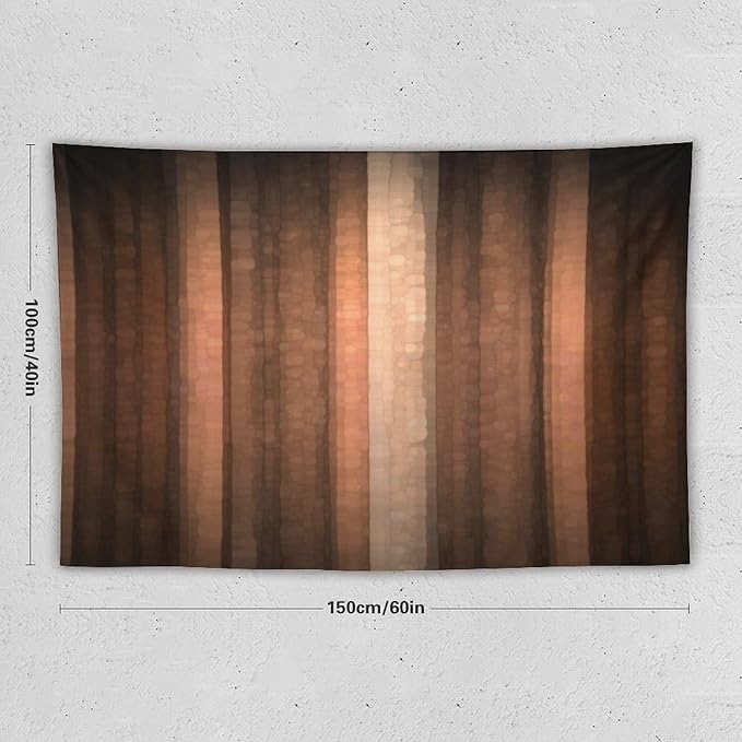 ZhiRain Brown Gradient Tapestry Wall Hanging Cool Glass Texture And Vintage Stripe Art Tapestries Home Decor for Living Room Bedroom Apartment Farmhouse Dorm 40"x60"