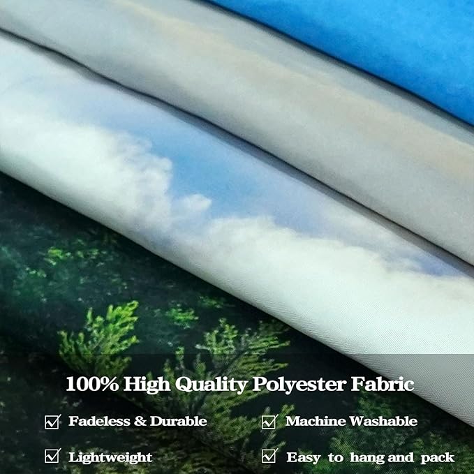 Zussun Nature Forest Mountain Tapestry Green Pine Tree Sunshine Jungle Tapestry for Bedroom Aesthetic Plant Mountain Landscape Small Tapestries Wall Hanging for Dorm Living Room Decor 48 x 36 Inch