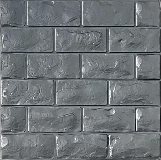 3D Wall Panels Peel and Stick 30PCS Gray Foam Brick Wallpaper for Bedroom Faux Stone Wall Panel Self-Adhesive Wallpaper (30PCS-29 Sq Ft, Gray)