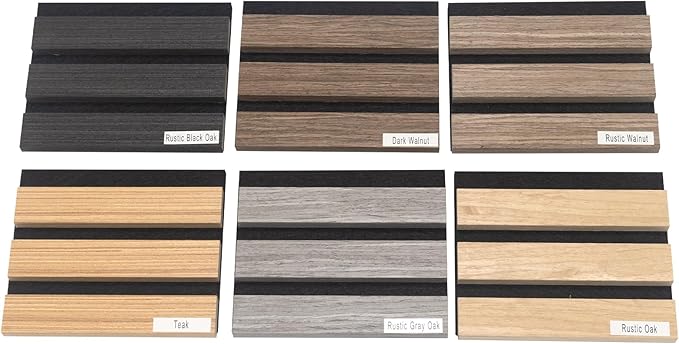Yuzzy Wood Panels for Wall, Wood Slat Acoustic Panels, Sound Absorbing Wall Panels for Interior Wall Decor, Samples Pack