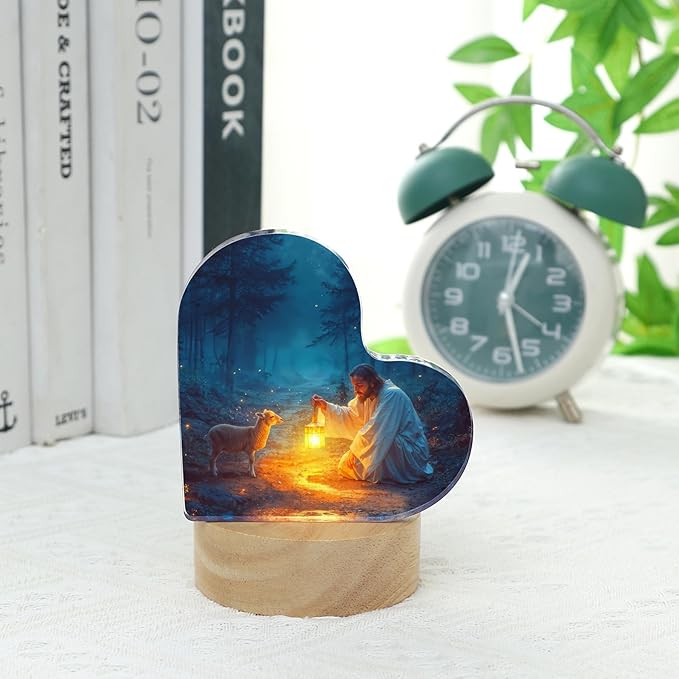 "Christian Appreciation Gifts For Women Plaque - Inspirational Jesus and Lamb Decor, Spiritual Gift for Women, Ideal for Birthdays, Baptism, or Home Decorations, Perfect for Mom, Sister, Friend, or Coworker, Religious Keepsake for Females" (4"x4")D-239