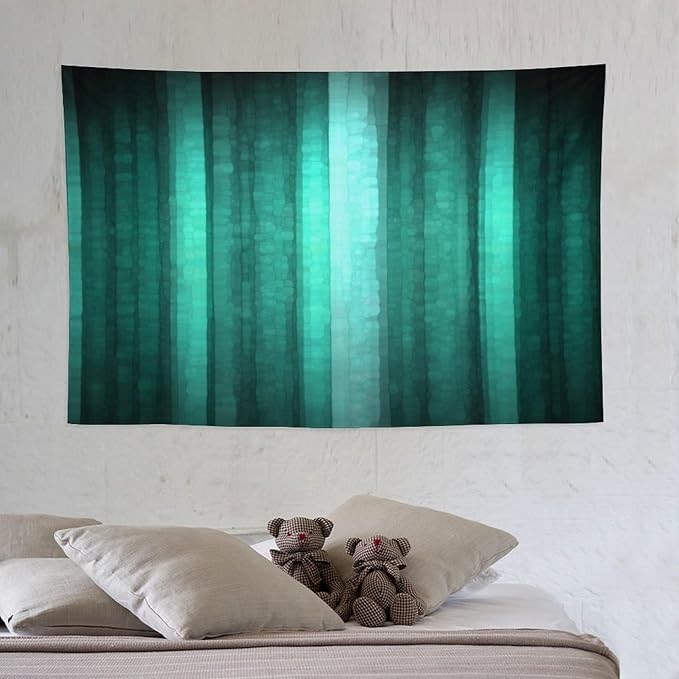 ZhiRain Teal Tapestry Wall Hanging Cool Glass Texture Ombre Turquoise Abstract Modern Tapestries Home Decor for Living Room Bedroom Apartment Farmhouse Dorm 40"x60"