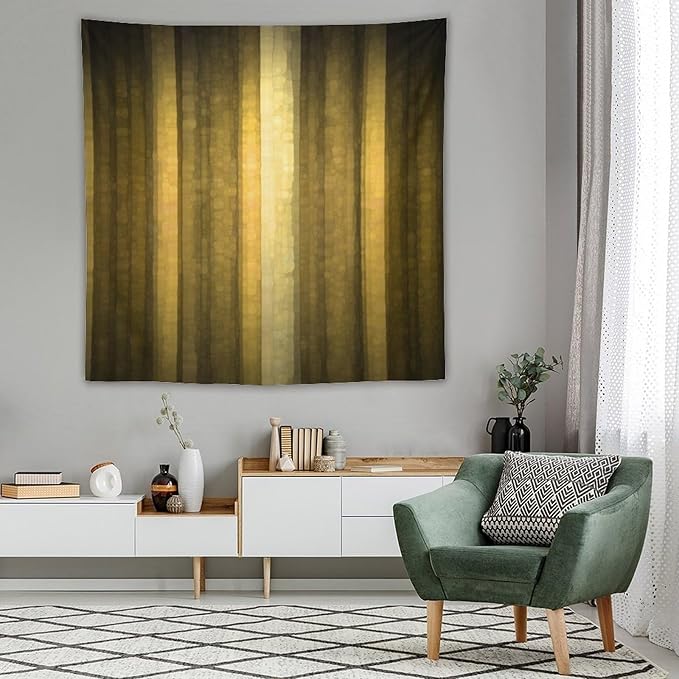 ZhiRain Gold Ombre Tapestry Wall Hanging Abstract Modern Luxury Cool Glass Texture Gold Tapestries Home Decor for Living Room Bedroom Apartment Farmhouse Dorm 60"x60"