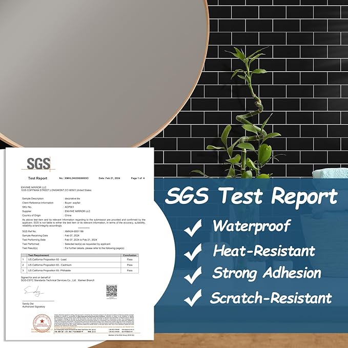 Yipscazo 2026 New Upgrade Peel and Stick backsplash 3 x 6 Inches 3D PVC Composite Wall Tile Stick on Backsplash Tile for Kitchen Bathroom, Laundry Room, Fireplace(Pure Black, 160 Pieces)