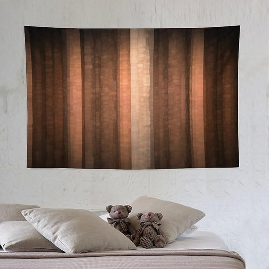 ZhiRain Brown Gradient Tapestry Wall Hanging Cool Glass Texture And Vintage Stripe Art Tapestries Home Decor for Living Room Bedroom Apartment Farmhouse Dorm 40"x60"