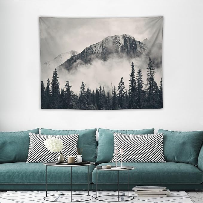 ZhiRain National Parks Tapestry Wall Hanging Canadian Smokey Mountain Cliff Outdoors Scenery Tapestries Home Decor for Living Room Bedroom Apartment Farmhouse Dorm 30"x40"