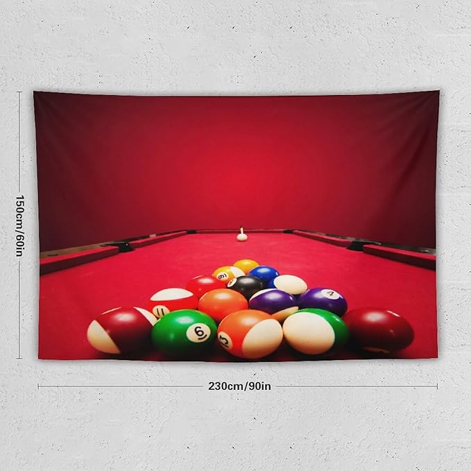 ZhiRain Billiard Tapestry Wall Hanging Recreational Indoor Billiards Game Printed Tapestries Home Decor for Living Room Bedroom Farmhouse Apartment Dorm 60"x90"