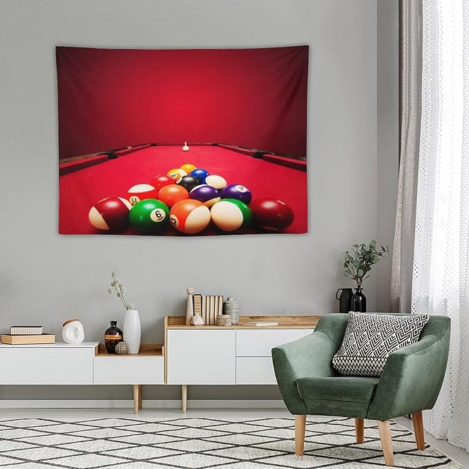 ZhiRain Billiard Tapestry Wall Hanging Recreational Indoor Billiards Game Printed Tapestries Home Decor for Living Room Bedroom Farmhouse Apartment Dorm 30"x40"