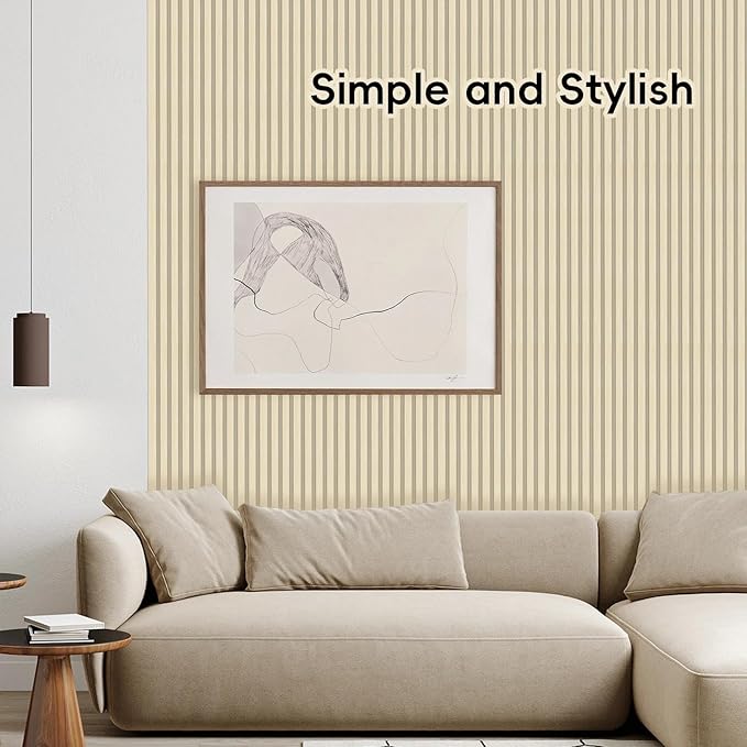 18Pack WPC Wainscoting Panels, 48.2 x 6.2 Inches 3D Accent Wall Panels for Interior Wall Decor, Fluted Wood Paneling for Living Room, TV Background, Office, Bedroom(Oak)