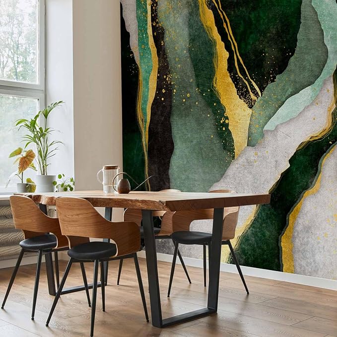 artgeist Wall Mural Abstract 77x55 in - Peel and Stick Self-Adhesive Wallpaper Removable Large Sticker Foil Wall Decor Print Picture Design Marble Like Painted a-A-10203-a-a