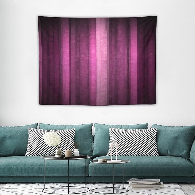 ZhiRain Pink Striped Tapestry Wall Hanging Hot Pink Neon Cute Abstract Mosaic Glass Texture And Dark Stripe Art Tapestries Home Decor for Living Room Bedroom Apartment Farmhouse 30"x40"