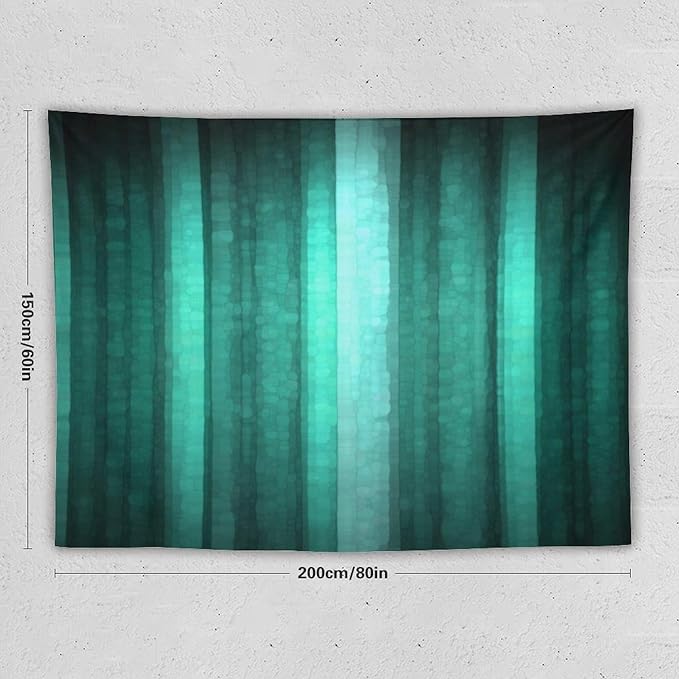 ZhiRain Teal Tapestry Wall Hanging Cool Glass Texture Ombre Turquoise Abstract Modern Tapestries Home Decor for Living Room Bedroom Apartment Farmhouse Dorm 60"x80"