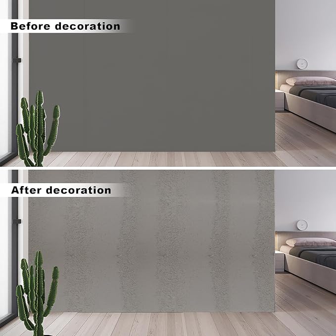 3D Wall Panels - 4PCS 47.2"x23.6" Faux Stone Wall Covering - MCM Modified Clay Material for Home Art, Accent Brick, Modern Exterior/Interior Decoration, Covering 31 sq.ft Cement Grey