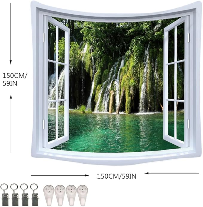 XIUYINHS Nature Forest Tapestry Scenery Wall Mountain Tree Tapestry,for Home Office Dorm Indoor and Outdoor Decoration Large Size 59" W x59 L GTCH(76)