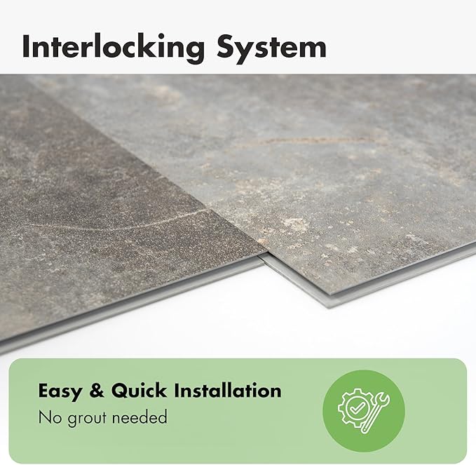 Art3d 10-Pack 24"x12" SPC Wall Panels, 20 Sq.feet Waterproof Click Lock Panels for Interior Wall Decor, Rigid Core Wall Panel for Bathroom, Kitchen, Living Room, Deep Marble Gray