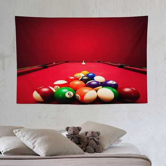 ZhiRain Billiard Tapestry Wall Hanging Recreational Indoor Billiards Game Printed Tapestries Home Decor for Living Room Bedroom Farmhouse Apartment Dorm 40"x60"