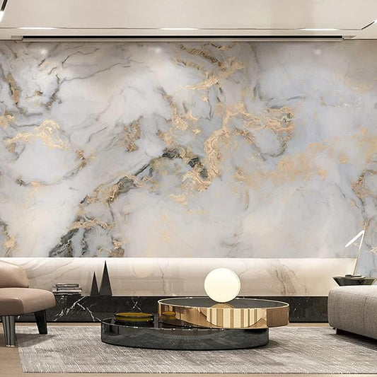 YTTBDBD Simple Marble Photos Large Support Customization Wall Mural, Gilt Texture Bedroom Wallpaper Mural Living Room Wall Decor for Kids Room-Not Self-Adhesive-169.3" W x 118.2" H/430x300cm-Silk