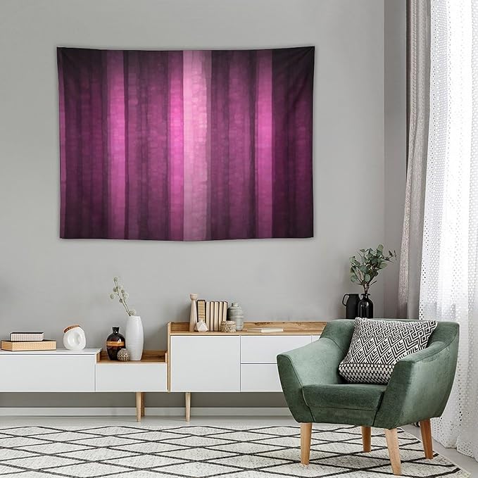 ZhiRain Pink Striped Tapestry Wall Hanging Hot Pink Neon Cute Abstract Mosaic Glass Texture And Dark Stripe Art Tapestries Home Decor for Living Room Bedroom Apartment Farmhouse 30"x40"
