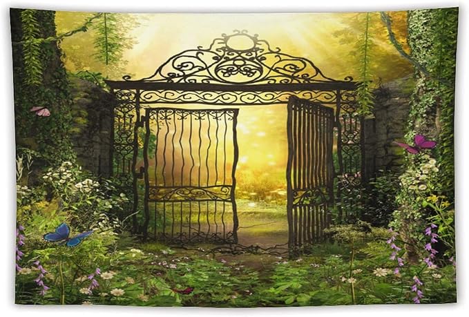 ZhiRain Fantasy Tapestry Wall Hanging Gothic Gate Fantasy Forest Magic Dreamland Fairy Landscape Pattern Tapestries Home Decor for Living Room Bedroom Apartment Farmhouse Dorm 40"x60"