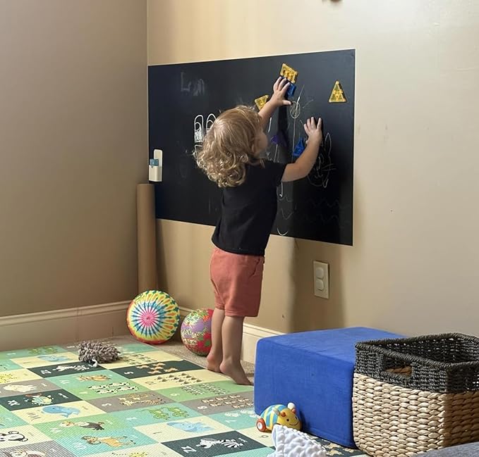 YOUNGJQ Magnetic Chalkboard for Wall 60" x 36" Self Adhesive Blackboard Wallpaper Peel and Stick Wall Decal Roll with Starter Kit for Home School