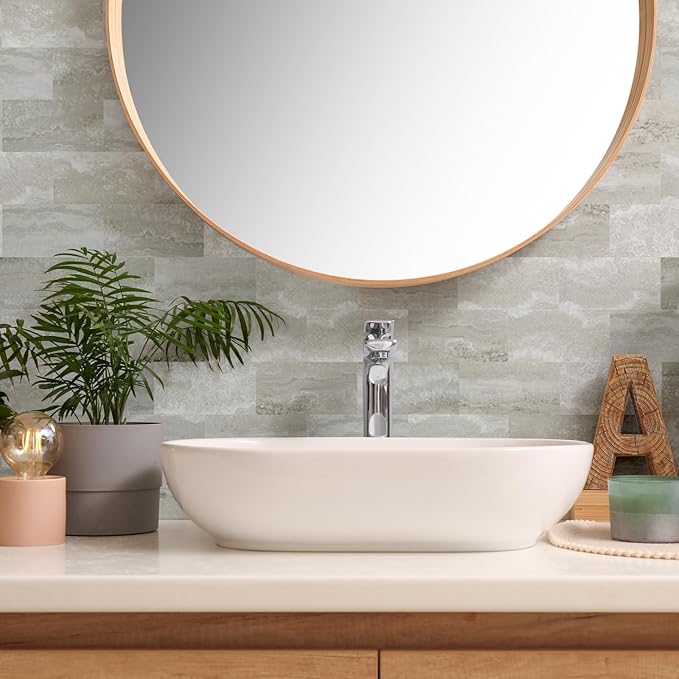 Yipscazo Peel and Stick backsplash 3 x 6 Inches 3D PVC Composite Wall Tile Stick on Backsplash Tile for Kitchen Bathroom, Laundry Room, Fireplace(Cave Stone, 100 Pieces)