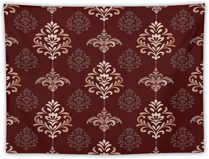 ZhiRain Vintage Damask Floral Tapestry Wall Hanging Oriental Antique Gothic Bohemia Floral Tapestries Home Decor for Living Room Bedroom Farmhouse Apartment Dorm 30"x40"
