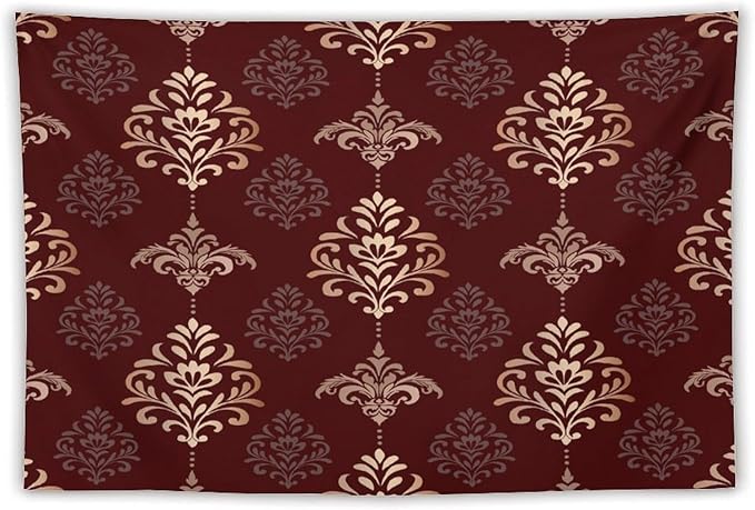ZhiRain Vintage Damask Floral Tapestry Wall Hanging Oriental Antique Gothic Bohemia Floral Tapestries Home Decor for Living Room Bedroom Farmhouse Apartment Dorm 40"x60"