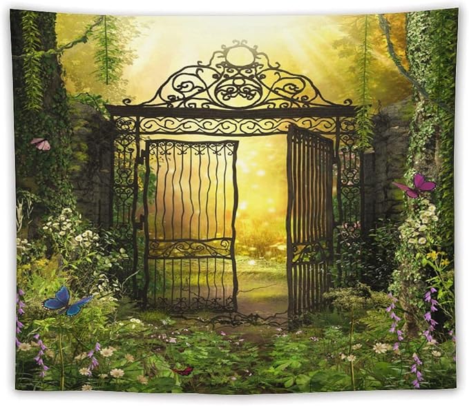 ZhiRain Fantasy Tapestry Wall Hanging Gothic Gate Fantasy Forest Magic Dreamland Fairy Landscape Pattern Tapestries Home Decor for Living Room Bedroom Apartment Farmhouse Dorm 50"x60"