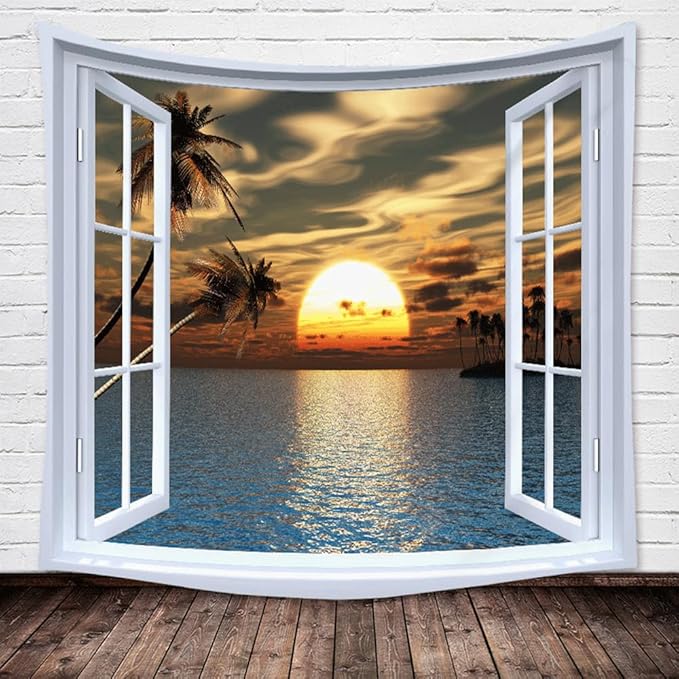 XIUYINHS Nature Forest Tapestry,Scenery Wall Mountain Tree Tapestry,for Home Office Dorm Indoor and Outdoor Decoration Large Size 59"(W) x59(L) GTCH(49)